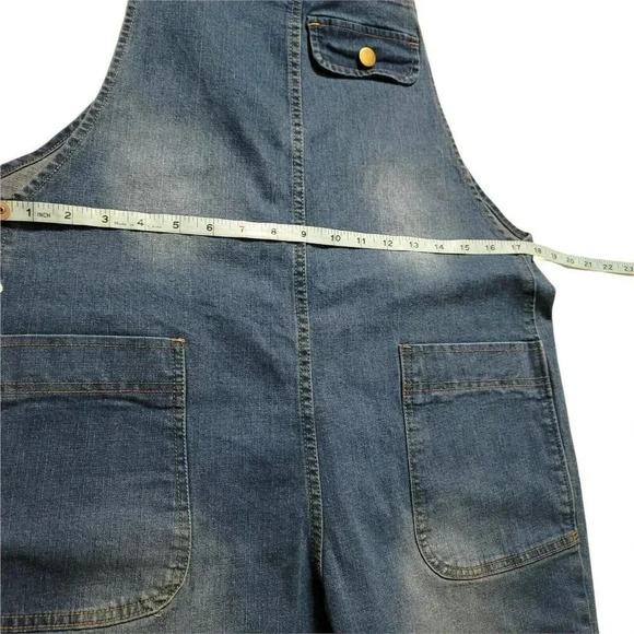 Soojun Vintage 90s Streetwear Large Stretch Denim Jean Overalls Blue Size M - Picture 10 of 12